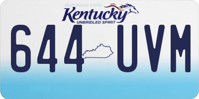 KY license plate 644UVM