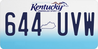 KY license plate 644UVW