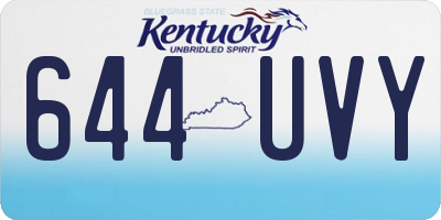 KY license plate 644UVY