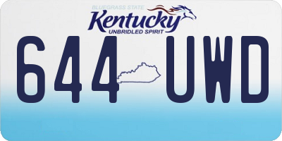 KY license plate 644UWD