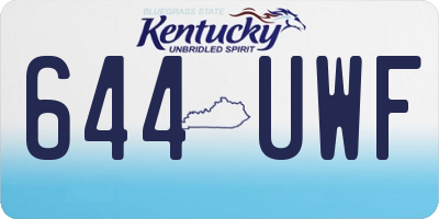 KY license plate 644UWF