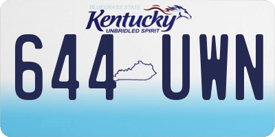 KY license plate 644UWN