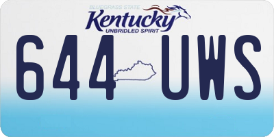 KY license plate 644UWS