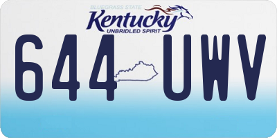 KY license plate 644UWV