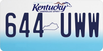 KY license plate 644UWW