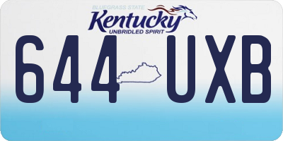 KY license plate 644UXB