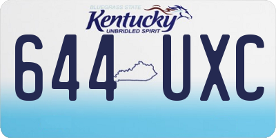KY license plate 644UXC