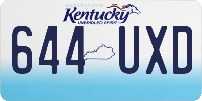 KY license plate 644UXD