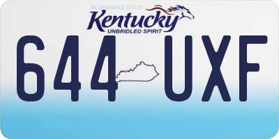 KY license plate 644UXF