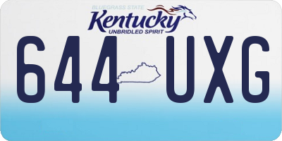 KY license plate 644UXG