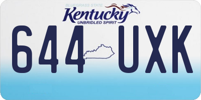 KY license plate 644UXK