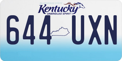 KY license plate 644UXN