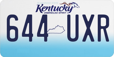 KY license plate 644UXR