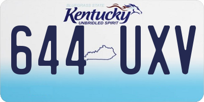 KY license plate 644UXV