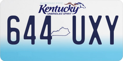 KY license plate 644UXY