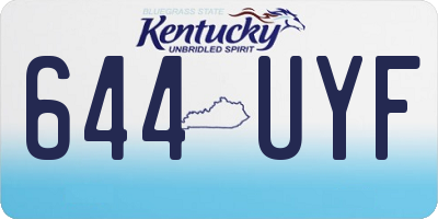 KY license plate 644UYF