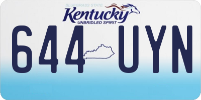 KY license plate 644UYN