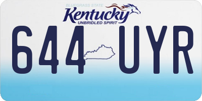 KY license plate 644UYR