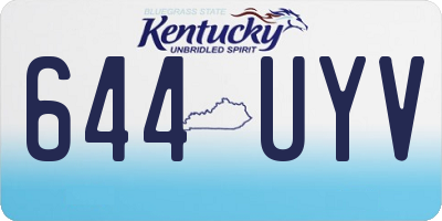 KY license plate 644UYV