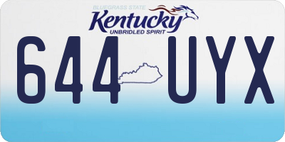 KY license plate 644UYX