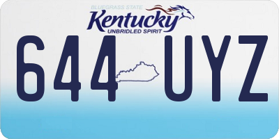 KY license plate 644UYZ
