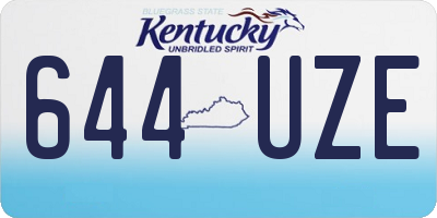 KY license plate 644UZE