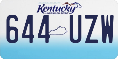 KY license plate 644UZW