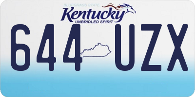 KY license plate 644UZX