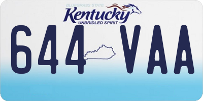 KY license plate 644VAA