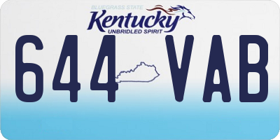 KY license plate 644VAB