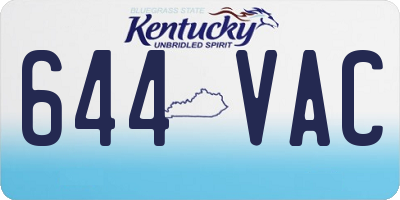 KY license plate 644VAC