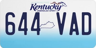 KY license plate 644VAD