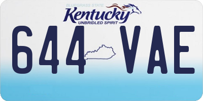 KY license plate 644VAE