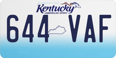 KY license plate 644VAF