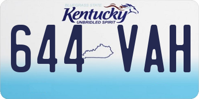 KY license plate 644VAH
