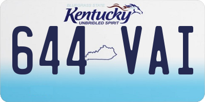 KY license plate 644VAI