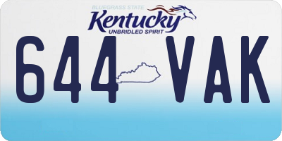 KY license plate 644VAK