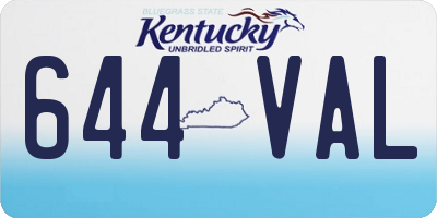KY license plate 644VAL