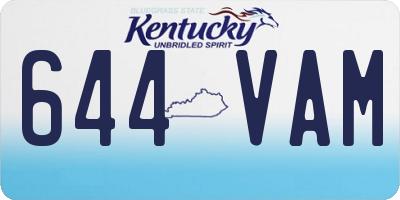 KY license plate 644VAM