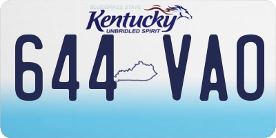 KY license plate 644VAO