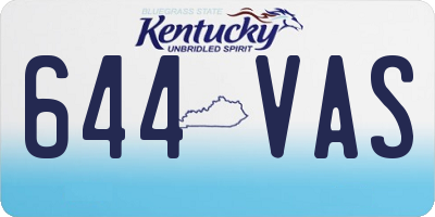 KY license plate 644VAS