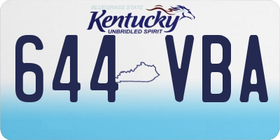 KY license plate 644VBA