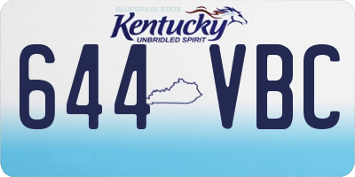 KY license plate 644VBC