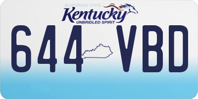 KY license plate 644VBD