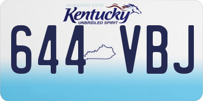 KY license plate 644VBJ