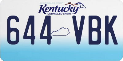 KY license plate 644VBK