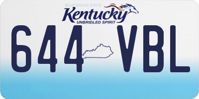 KY license plate 644VBL
