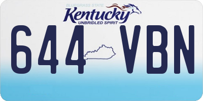 KY license plate 644VBN