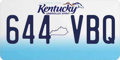 KY license plate 644VBQ