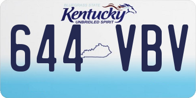 KY license plate 644VBV